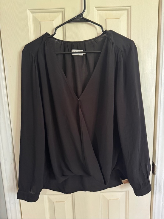 Velvet by Graham & Spencer Tops - Velvet by Graham & Spencer Black Draped V-Neck Blouse